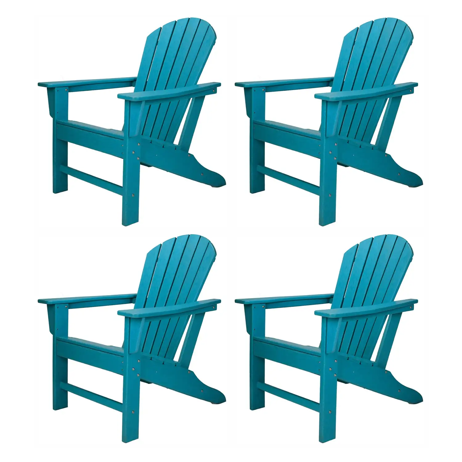 Leisure Classics UV Protected Indoor Outdoor Patio Chair, Turquoise (4 Pack)