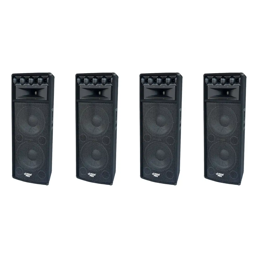 Pyle 1600W Outdoor 7 Way PA Loud-Speaker Cabinet with Dual 12" Woofers (4 Pack)