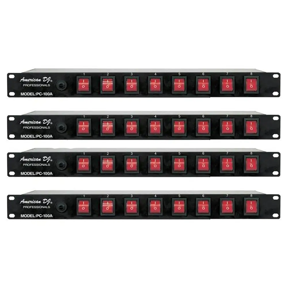 ADJ American DJ PC-100A 19 Inch Rack Light Power Distribution Center (4 Pack)