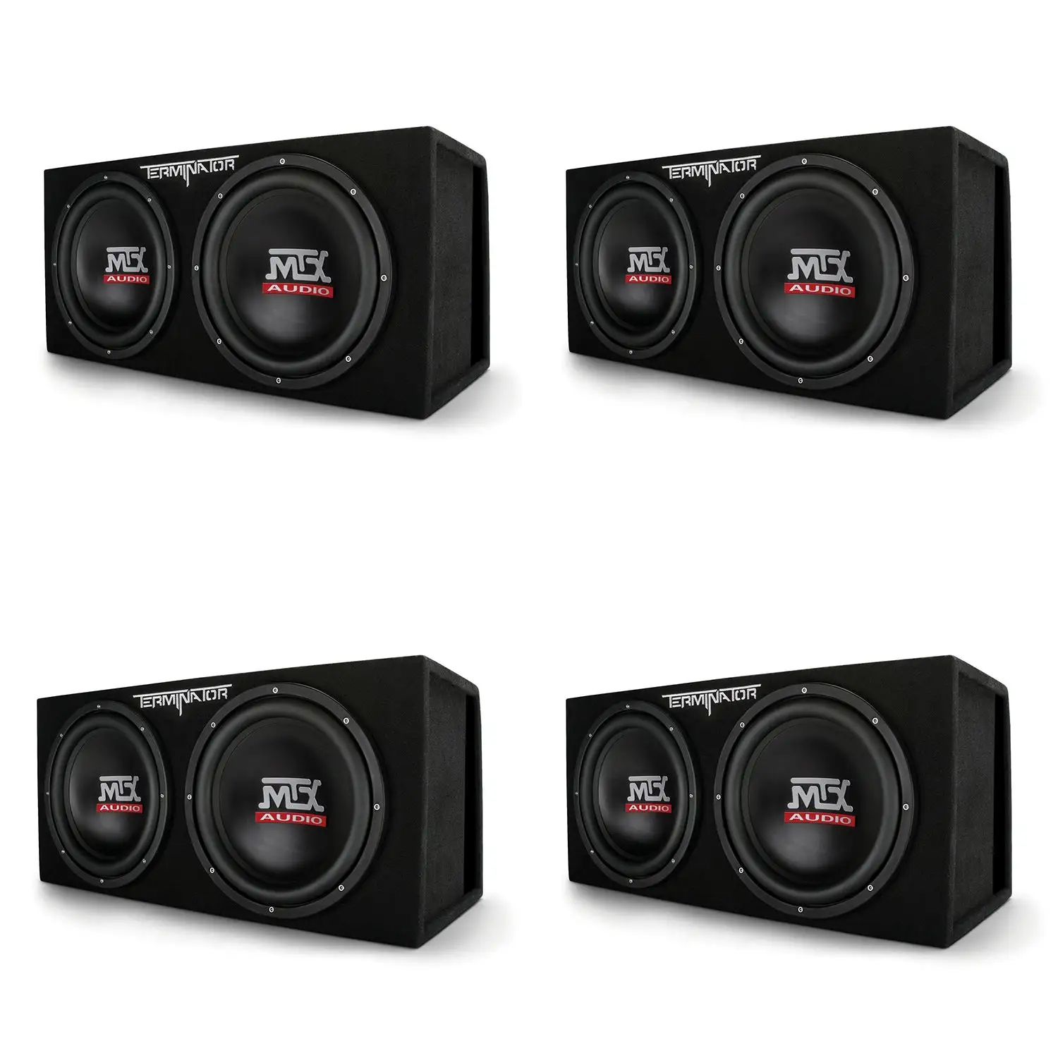 MTX TNE212DV 12-Inch 2000-W Max Audio Dual Loaded Subwoofer Enclosure (4 Pack)