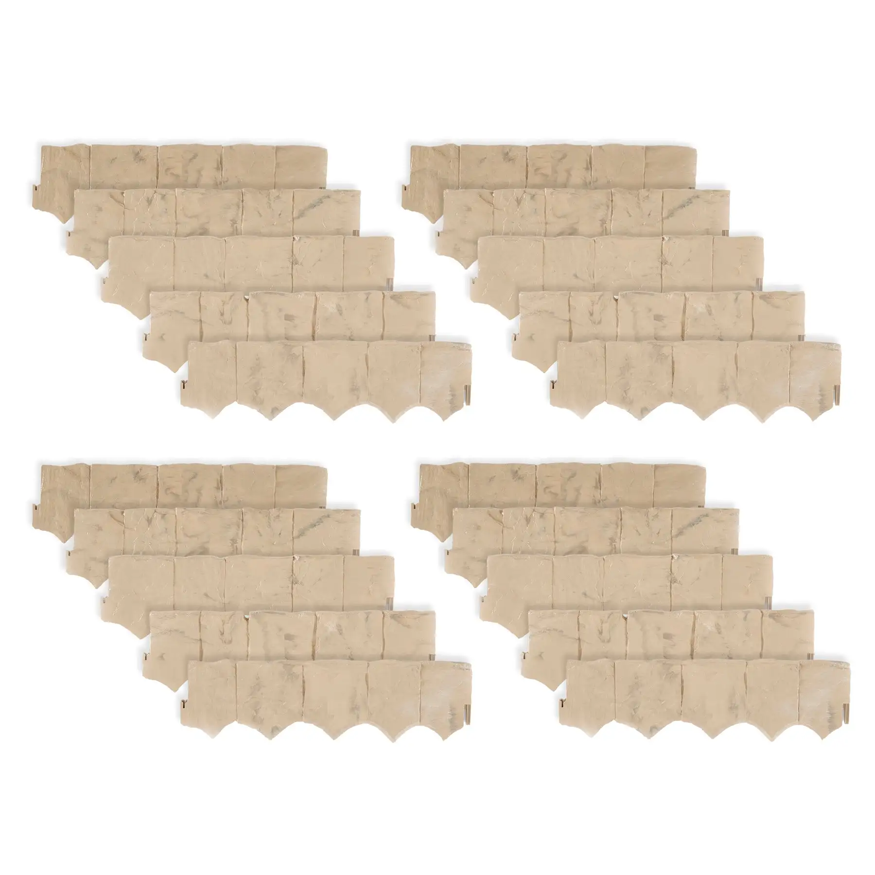 Suncast Landscape Design Border Decorative Natural Rock Plastic Edging (20 Pack)