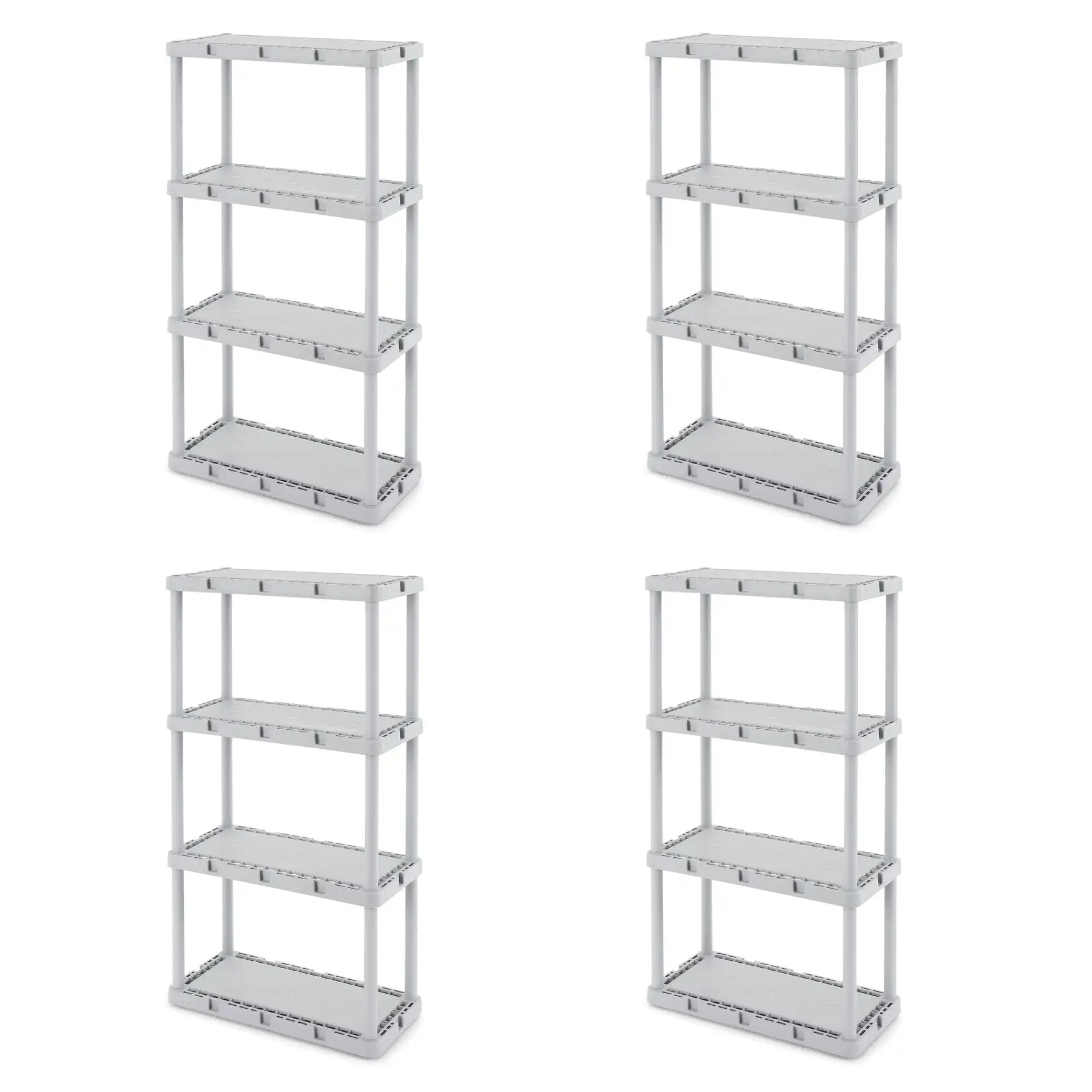 Gracious Living Knect-A-Shelf 4 Tier Light Duty Storage Shelving System (4 Pack)