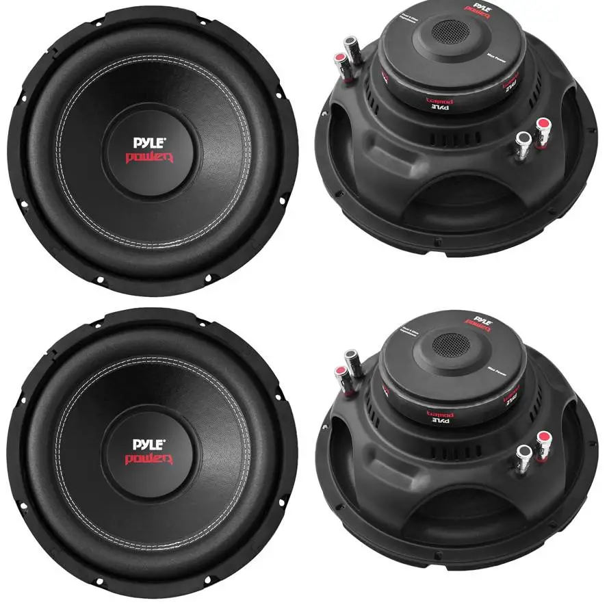 Pyle PLPW10D Power 10" 1000W 4 Ohm Car Audio Dual Voice Coil Subwoofer (4 Pack)