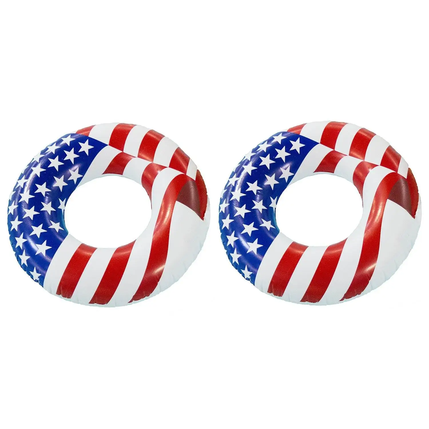 Swimline 36" Inflatable American Flag Swimming Pool and Lake Tube Float (2 Pack)