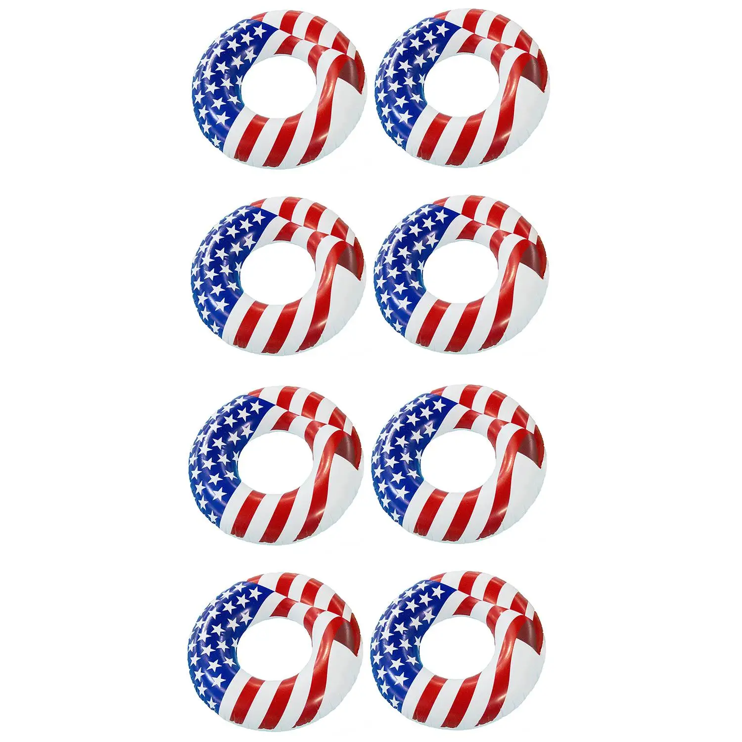 Swimline 36" Inflatable American Flag Swimming Pool and Lake Tube Float (8 Pack)