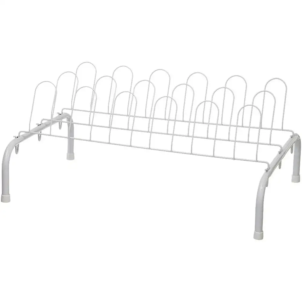 ClosetMaid 1039 Lightweight 9 Pair Freestanding Wire Shoe Rack Organizer, White