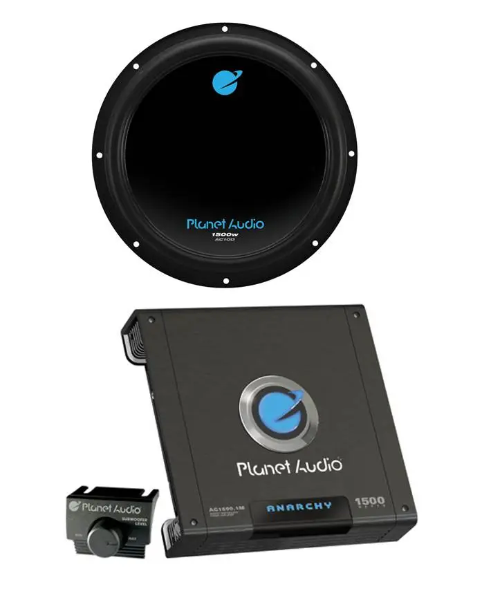 Planet Audio AC10D 10" 1500W Car Audio Subwoofer + AC15001M 1500W MONO Amplifier