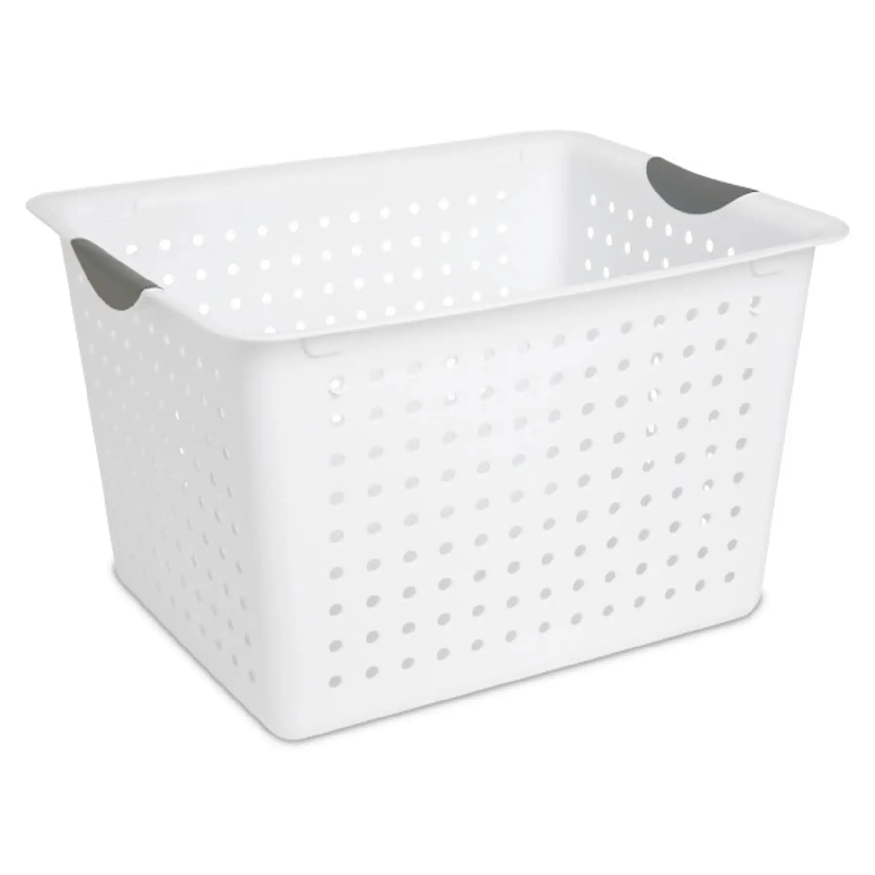 Sterilite Large Deep Durable Ultra Plastic Storage Basket Tote, White (6 Pack)