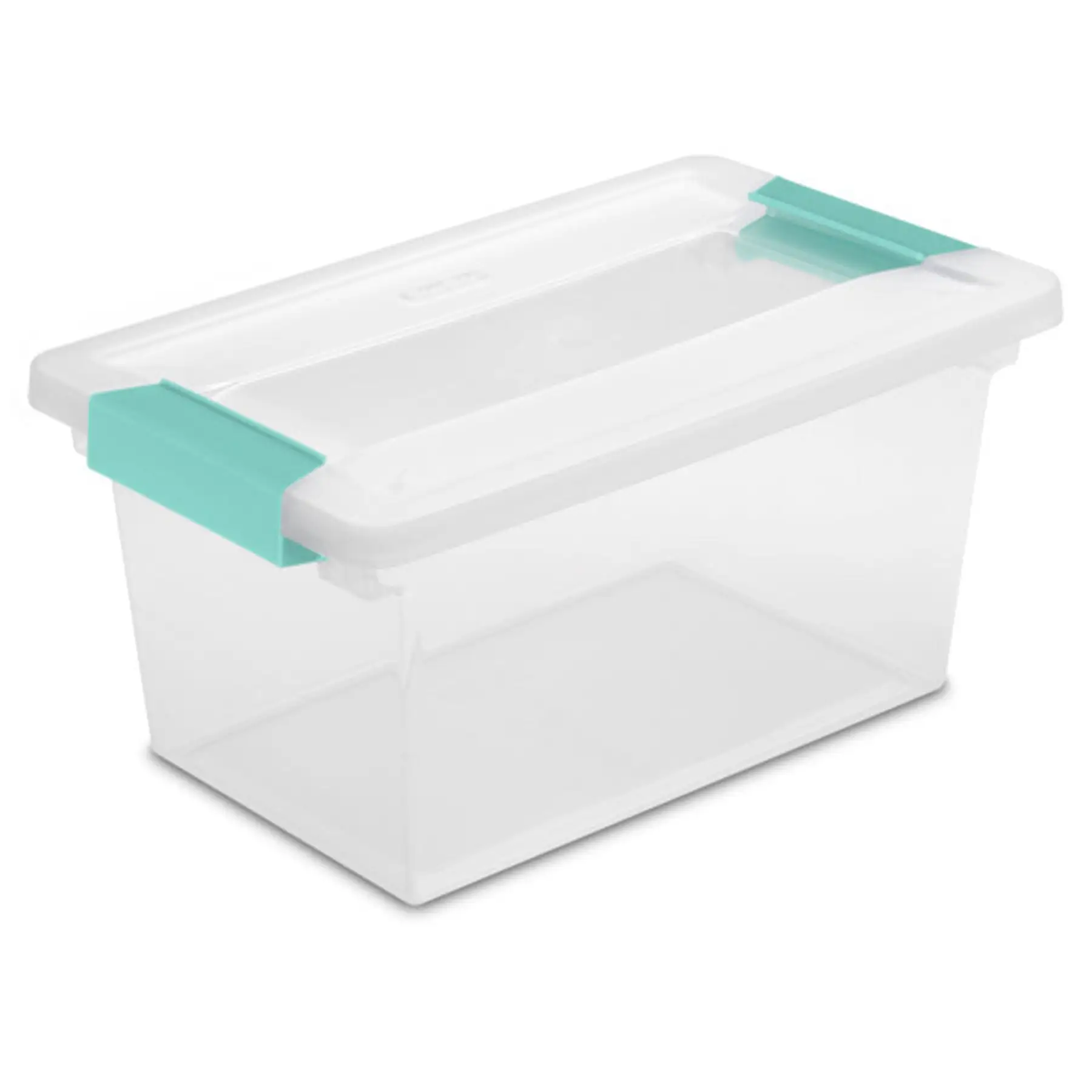 Sterilite Plastic Medium Clip Storage Box Container with Latching Lid, 4 Pack