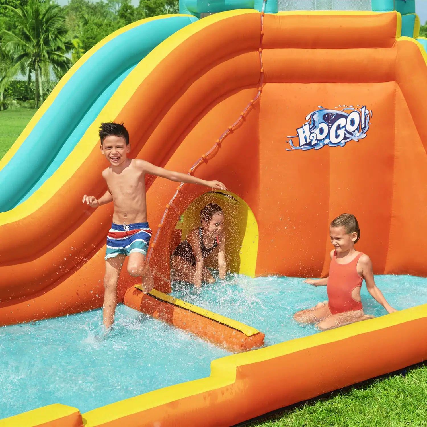 Bestway H2OGO! Tidal Tower Slide Yard Inflatable Mega Water Park with Air Blower - Image 4