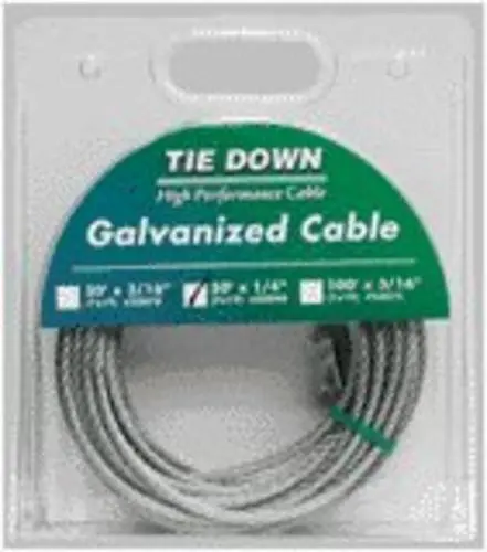 Tie Down Engineering 50090 Pre- Cut Galvanized Cable 1/4" Diameter