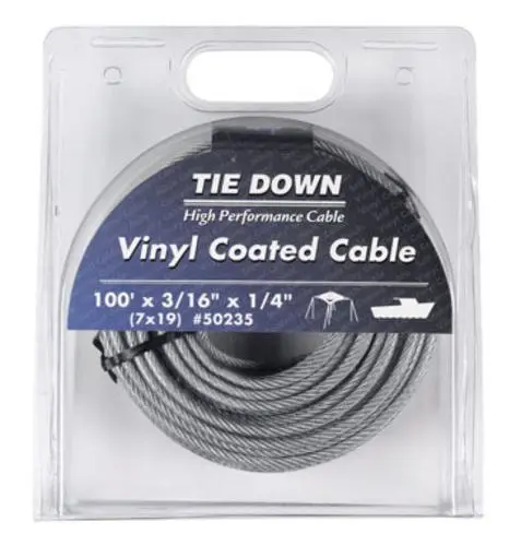 Tie Down Engineering 50235 Pre-Cut Galvanized Cable 100' X 3/16" X 1/4"