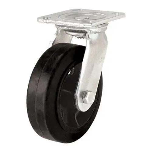 Shepherd Hardware 9493 Swivel Plate Mold-On Rubber Caster - Black