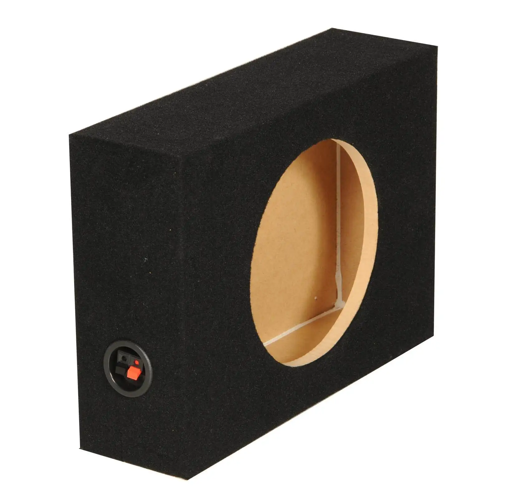 Q-Power Shallow Single 12 In Sealed MDF Truck Subwoofer Enclosure Box, Charcoal