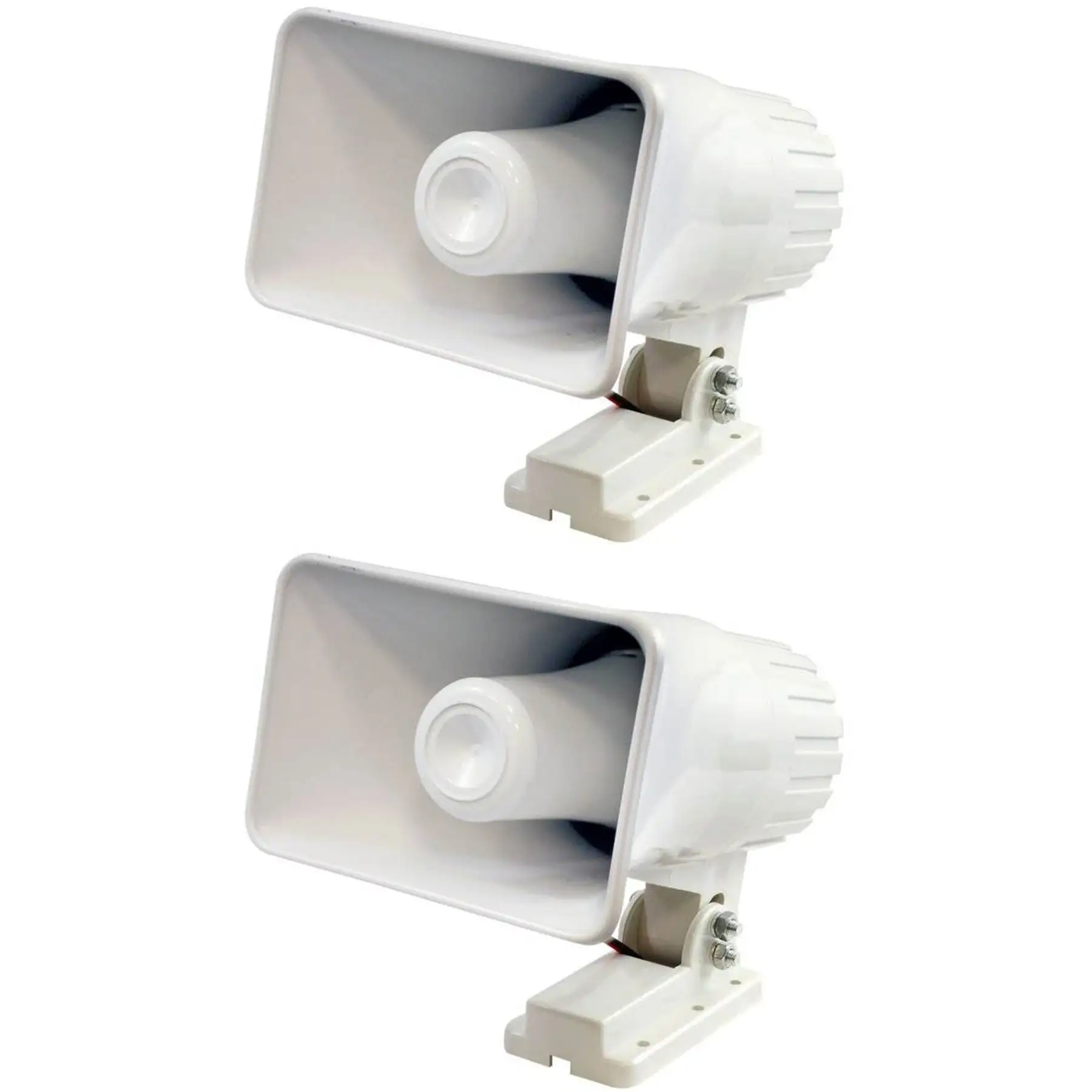 Pyle Pro 6" 50 Watts 8 Ohms Indoor and Outdoor PA Horn Speaker, White (2 Pack)