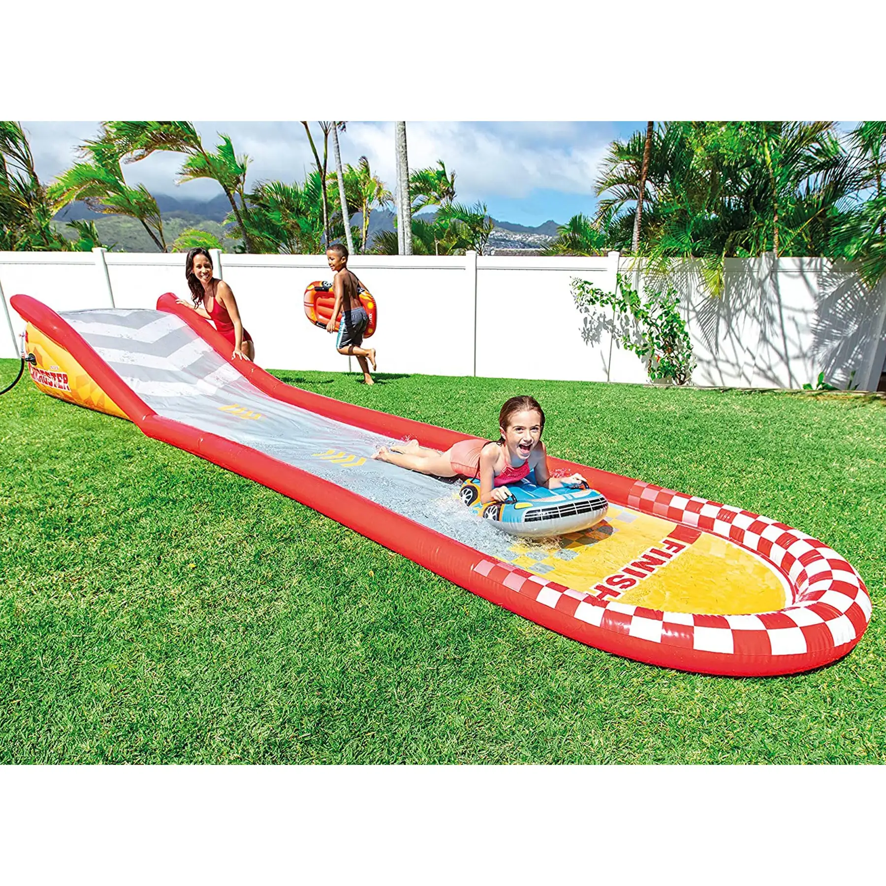 Intex 57167EP 221 Inch Inflatable Racing Fun Water Slide with 2 Surf ...