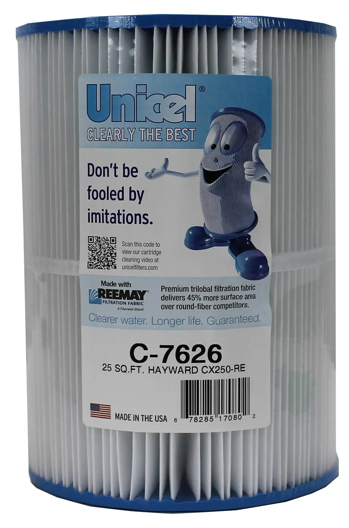 Unicel C-7626 Replacement 25 Sq Ft Pool Hot Tub Spa Filter Cartridge, 111 Pleats