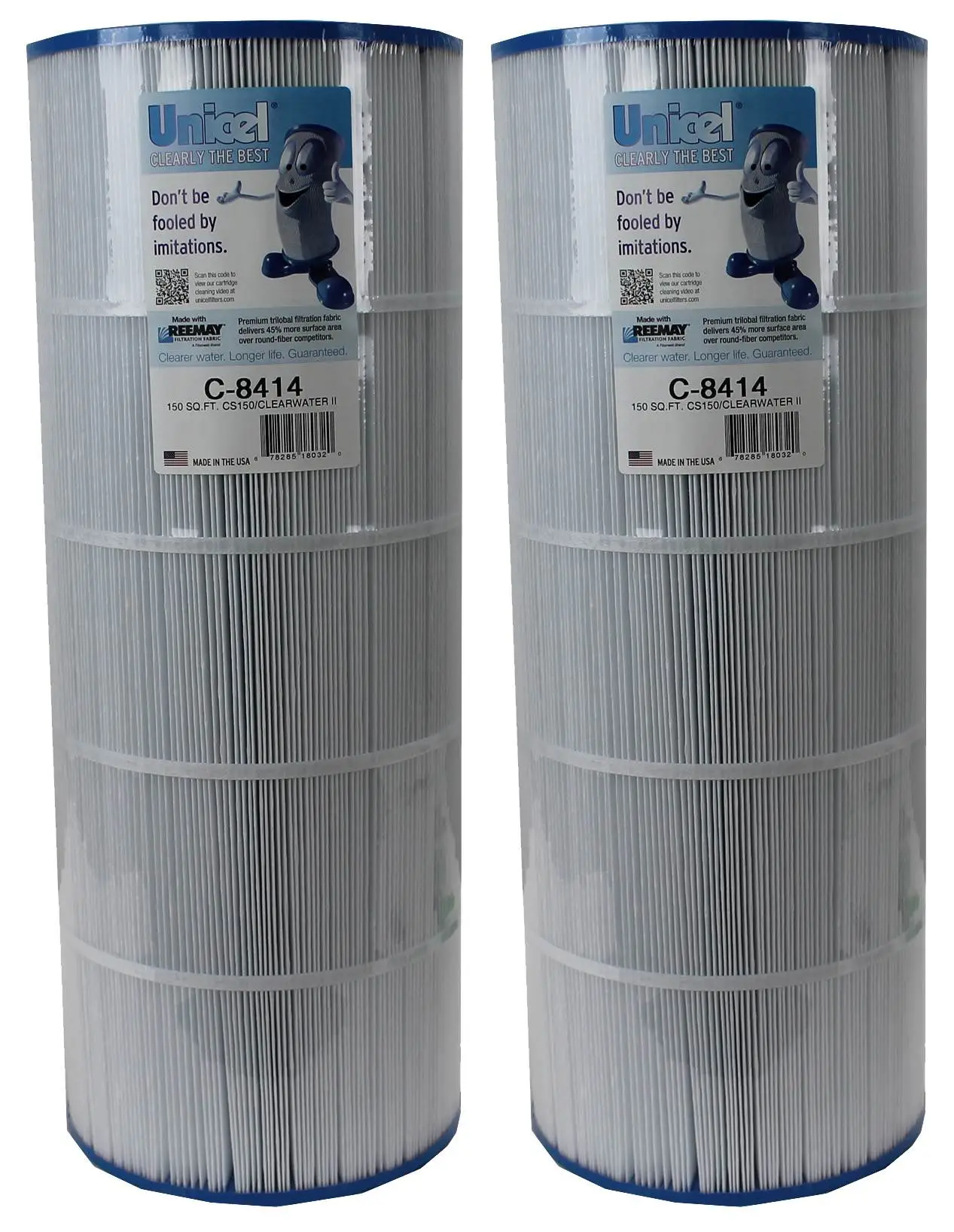 Unicel C-8414 Swimming Pool Replacement Cartridge Filters 150 Sq Ft (2 Pack)