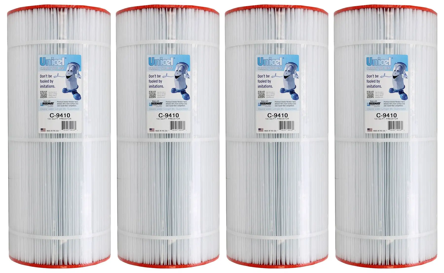 Unicel C-9410 Replacement 100 Sq Ft Pool Filter Cartridge, 155 Pleats, 4 Pack