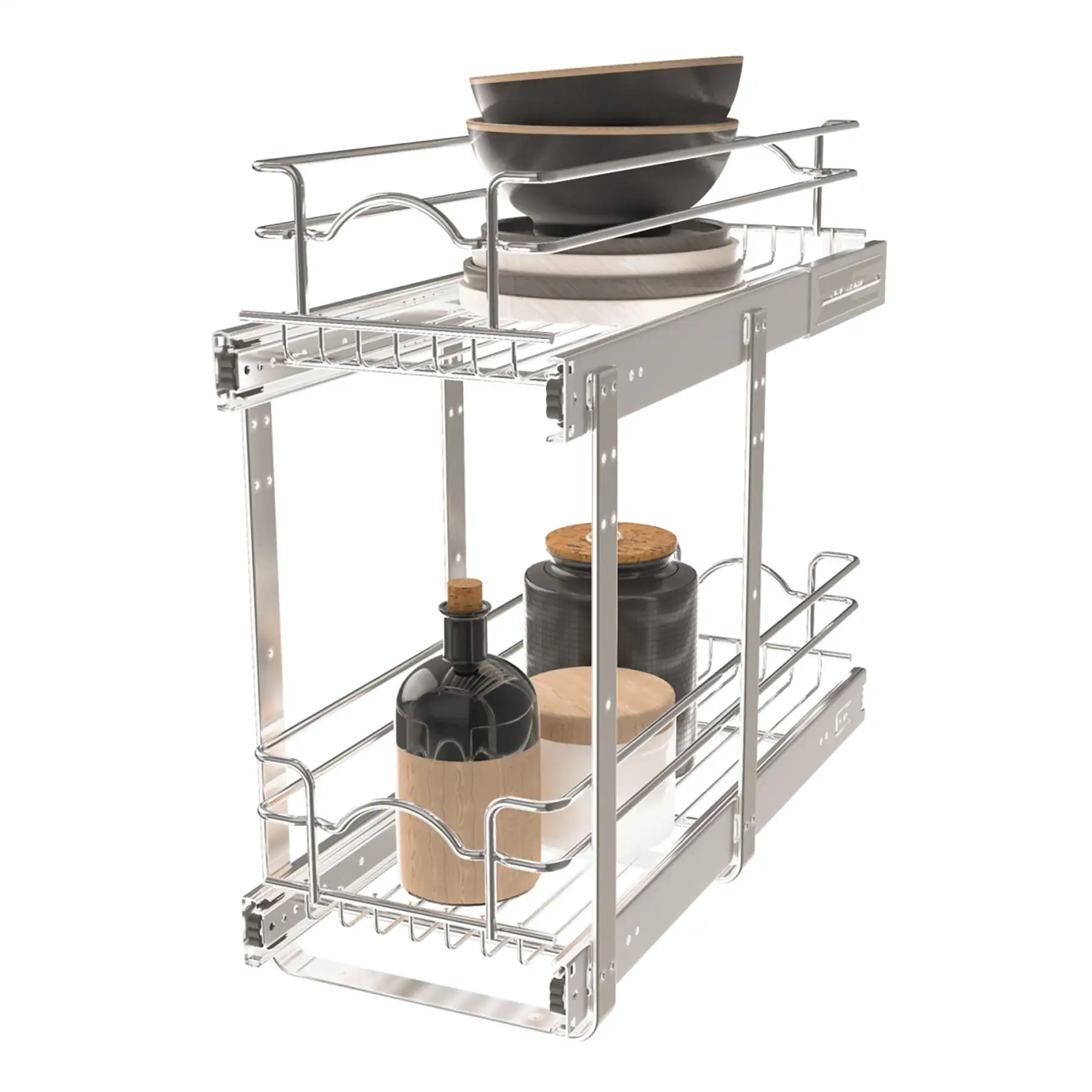 Rev-A-Shelf Kitchen Cabinet Pullout Shelf Organizer, 9 x 22 In, 5WB2-0922CR-1