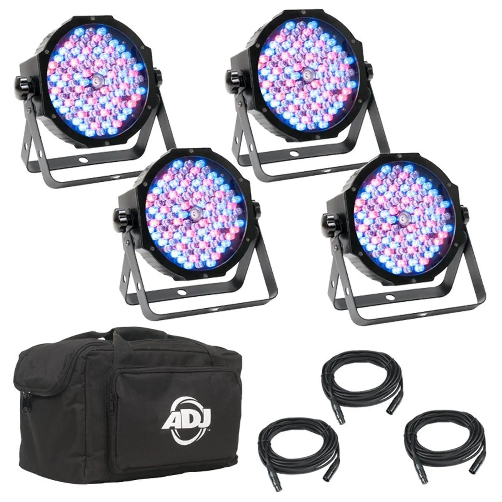 AMERICAN DJ Mega Flat Pak Plus LED RGB UV Mega Par Profile System w/Bag & Cables