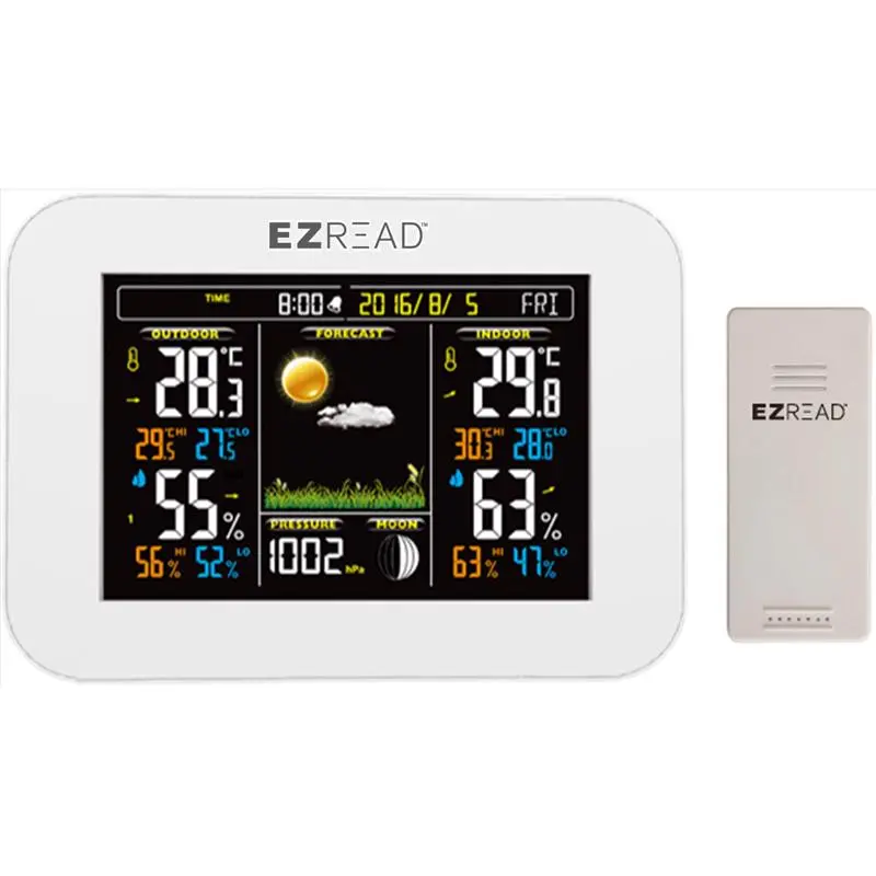 EZread 840-1518 Digital Color Weather Station Hygrometer/Thermometer