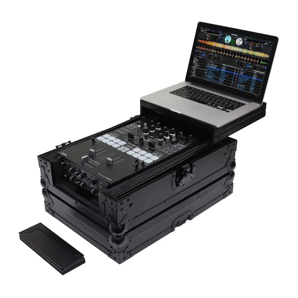 Odyssey Black 10 Inch Format DJ Mixer Case with Extra Deep Rear Compartment