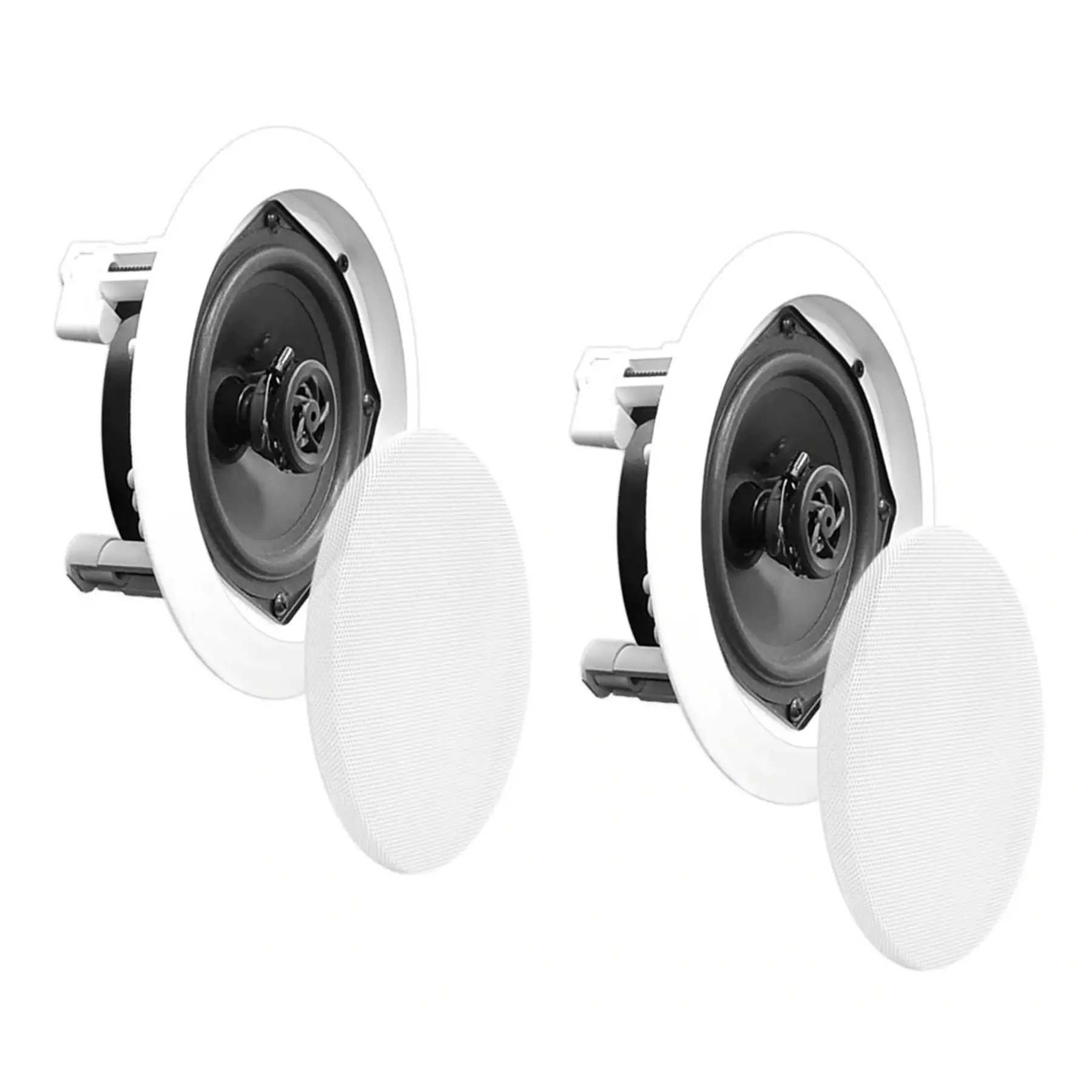 Pyle PDIC51RD 150W 5.25" Round Flush Mount In-Wall/Ceiling Home Speakers, 2 Pack