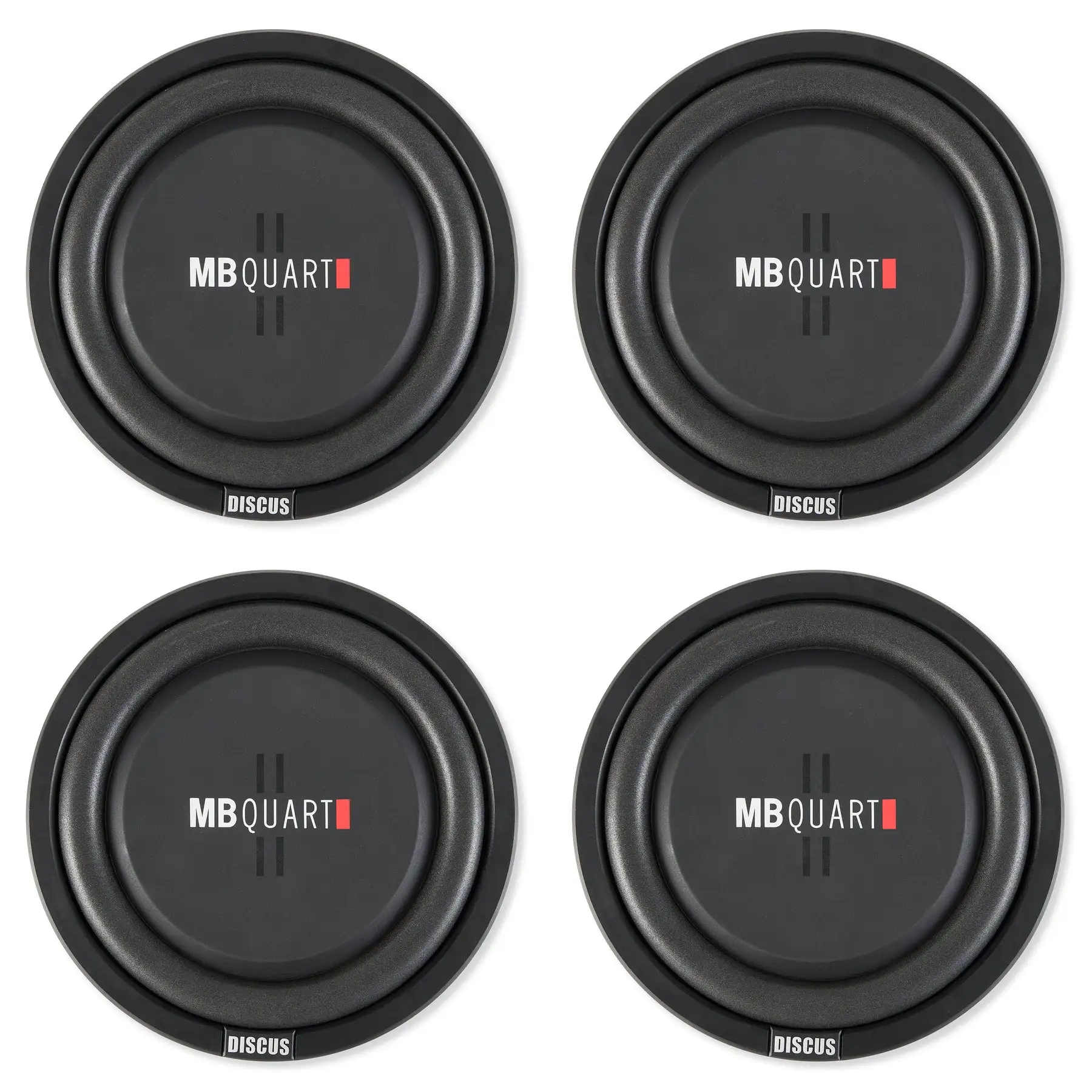 MB Quart DS1-304 1600 Watt 12 Inch Slim Shallow Automotive Subwoofers, 4 Piece