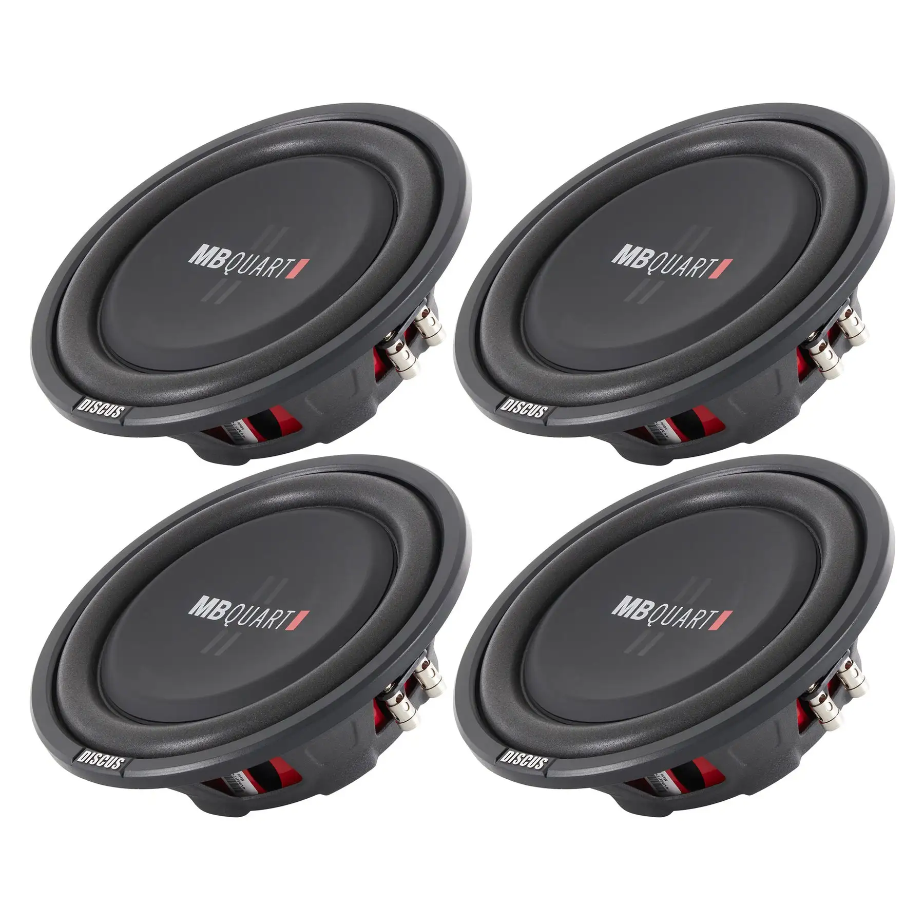 4) MB Quart DS1-254 400 Watt 4 Ohm Shallow Slim Subwoofers Car Truck DVC Subs