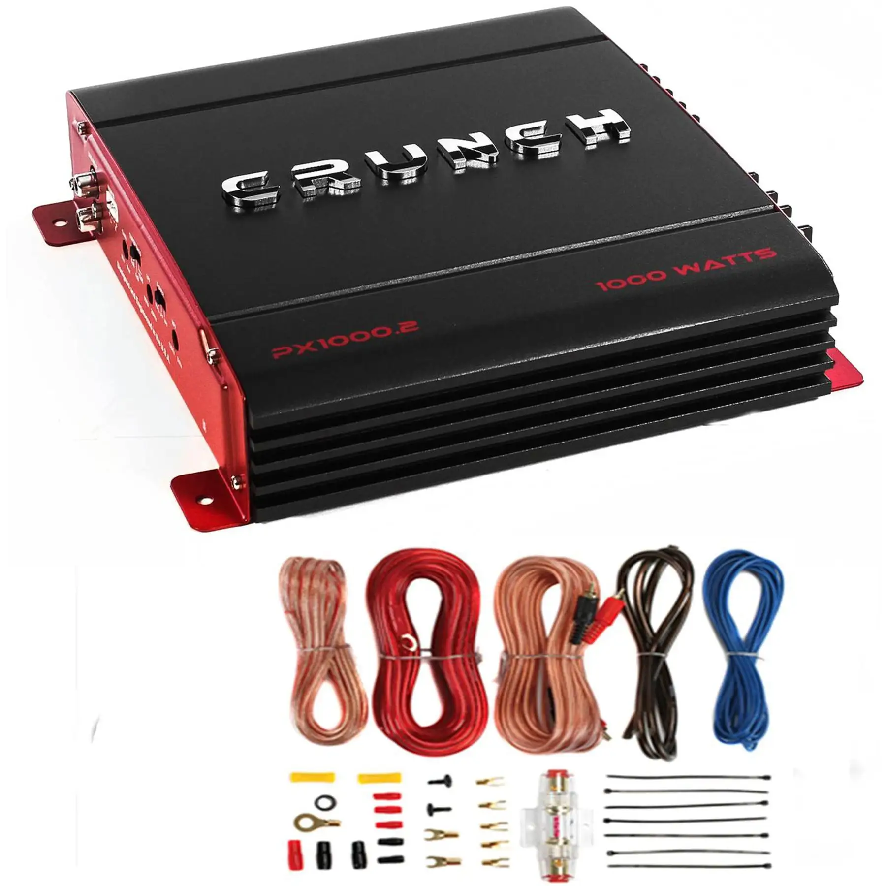 Crunch PX-1000.4 1000W Car Stereo Amp & Soundstorm AKS8 8 Gauge Amp Wiring Kit