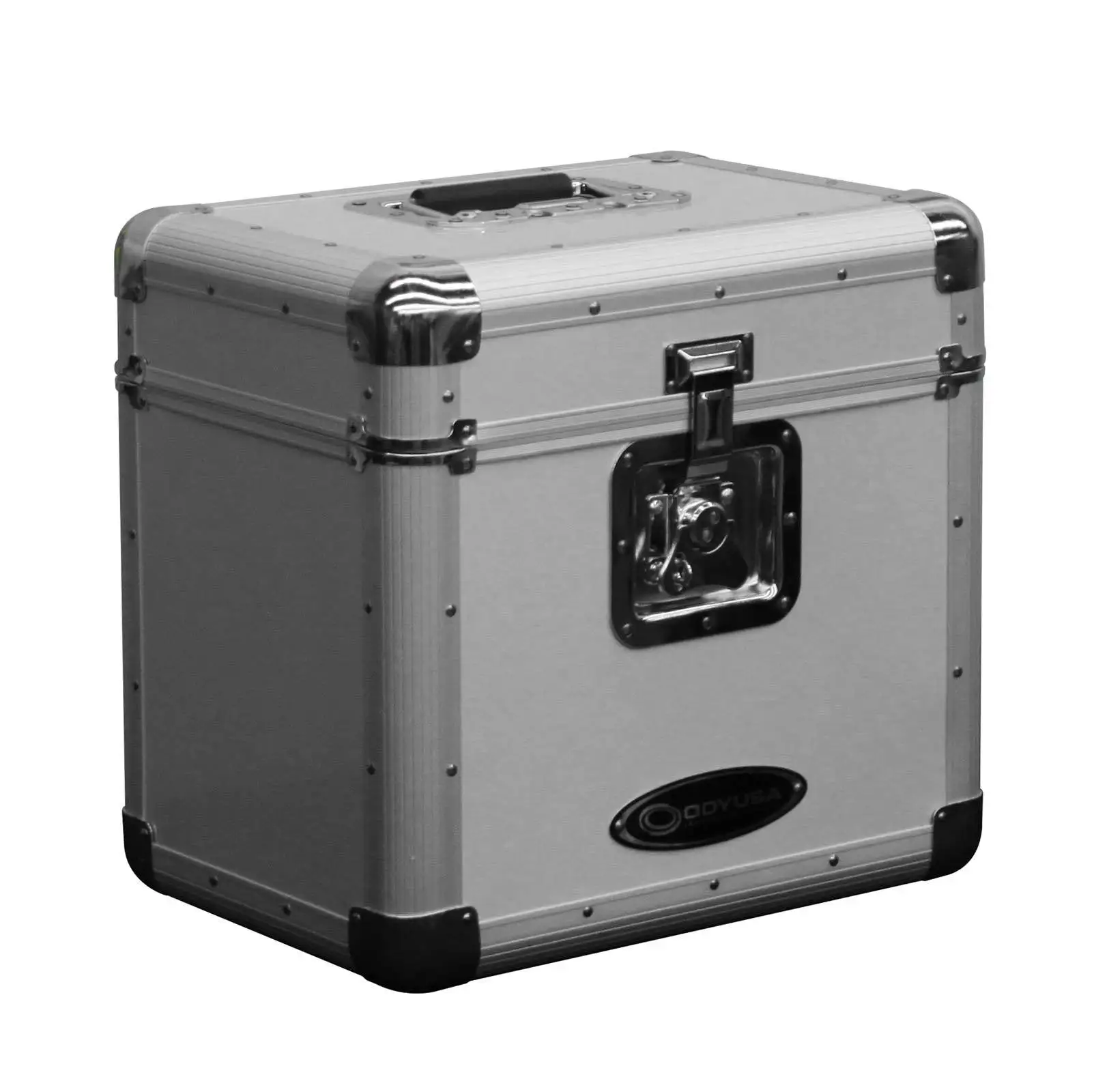 Odyssey KLP2-SILVER 70 12" LP Vinyl Records Stacking Utility Krom Transport Case