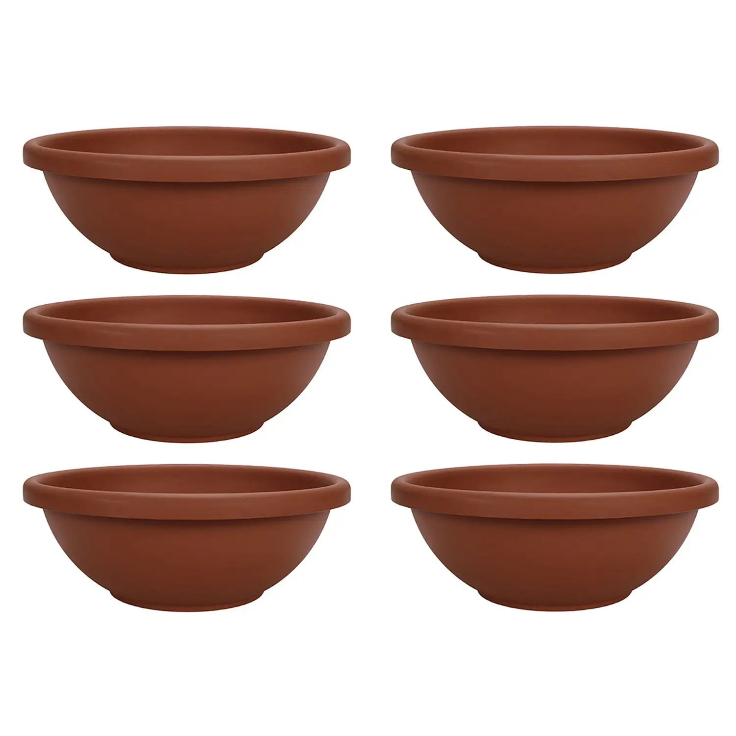 The HC Companies 18 Inch Resin Garden Bowl Planter Pot, Terra Cotta (6 Pack)