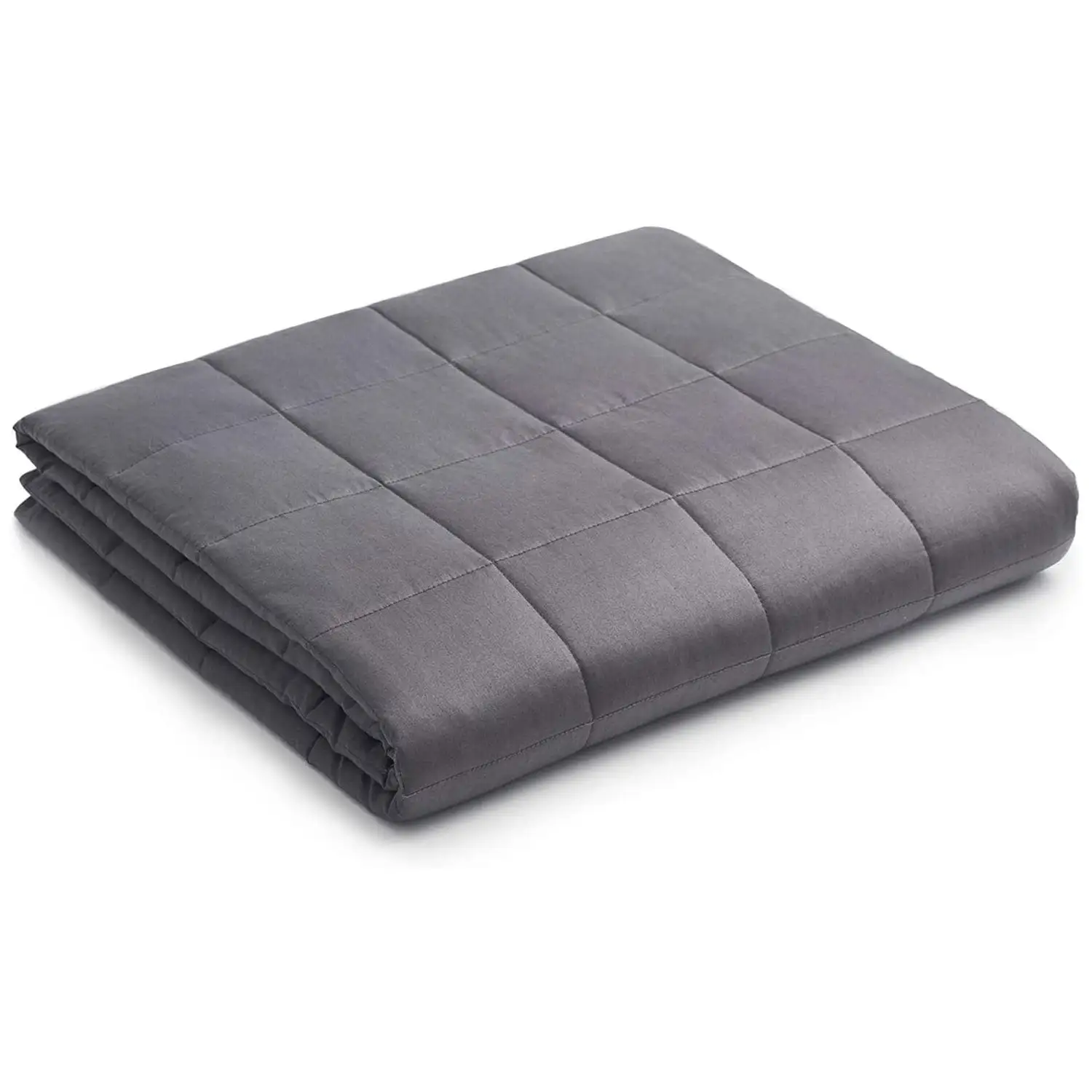 YnM Cotton 15 Lb Weighted Blanket for Twin and Full Beds, Dark Grey