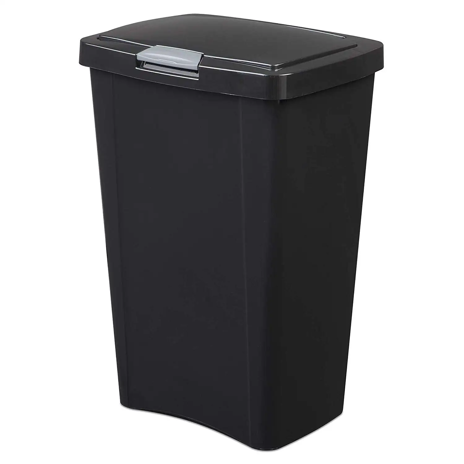 Sterilite 13 Gallon TouchTop Wastebasket with Titanium Latch, Black (12 Pack)