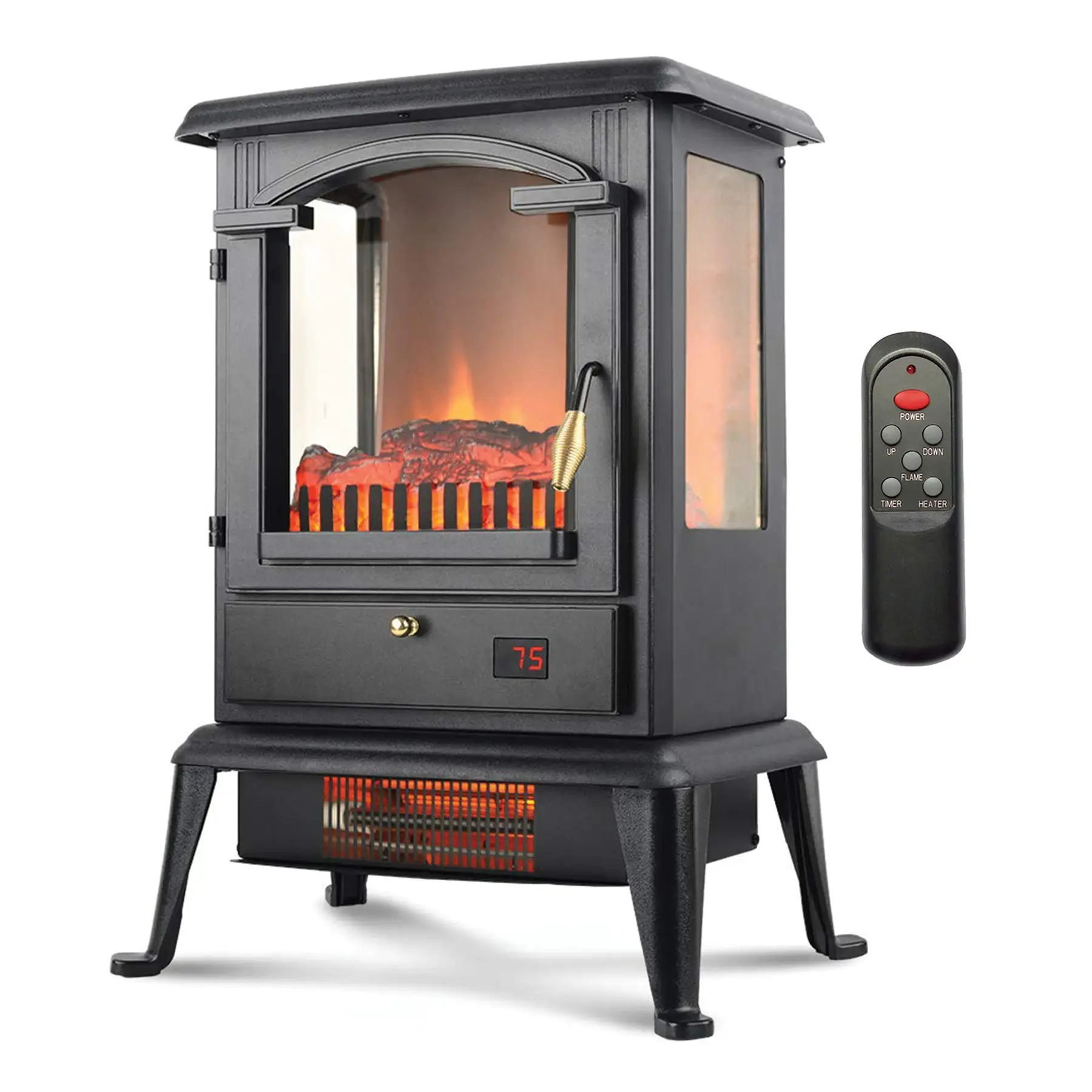 LifeSmart LifePro 1500W 3 Sided Electric Infrared Quartz Indoor Stove Heater