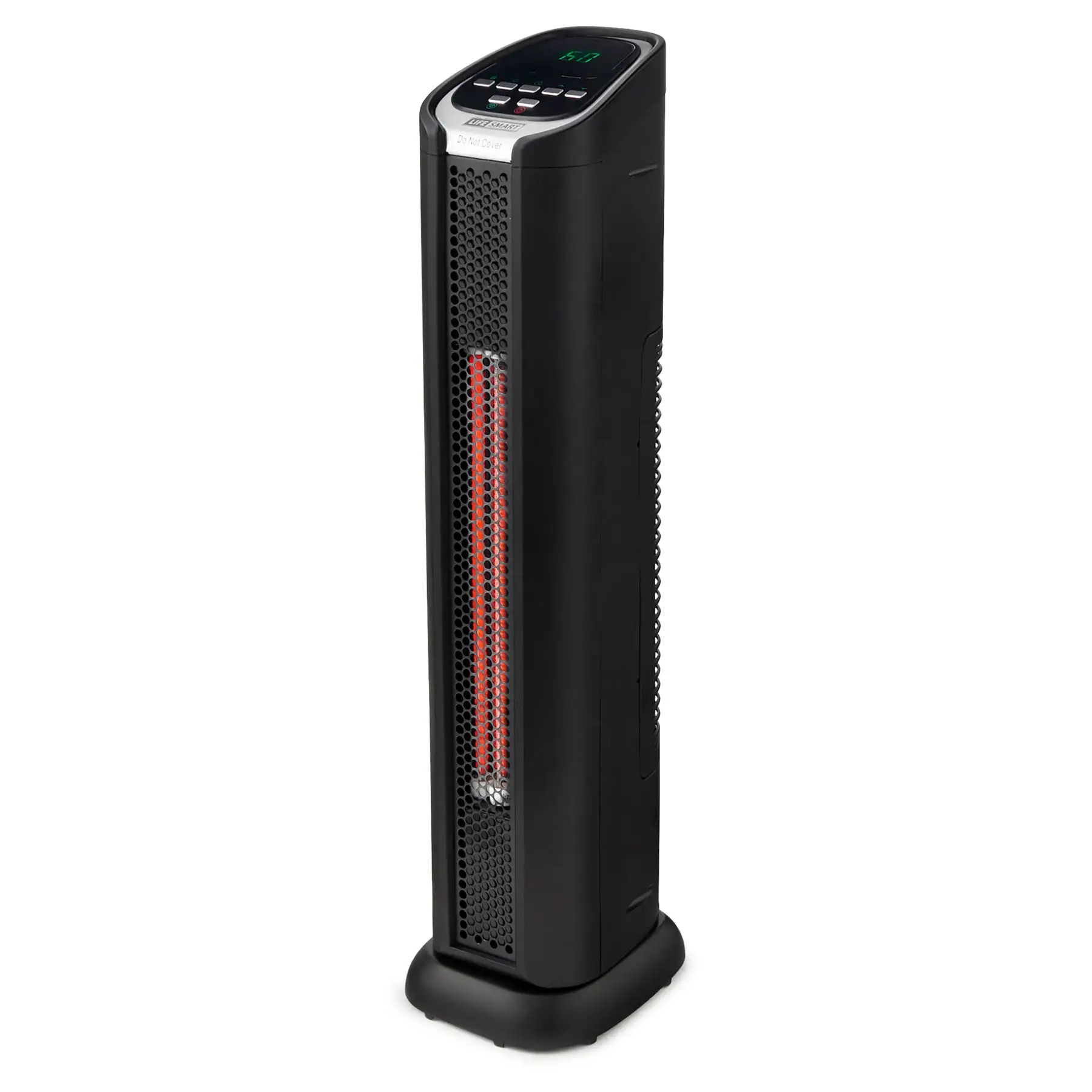 24" 2 Element Quartz Infrared Electric Portable Tower Heater & Fan