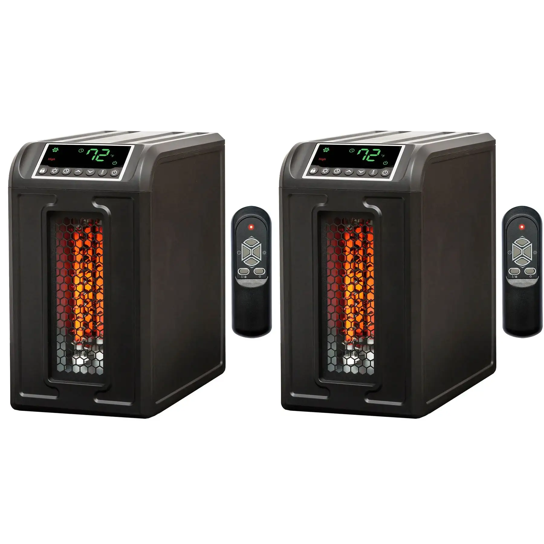 Lifesmart 3 Element Quartz Infrared Electric Portable Space Heaters (2 Pack)