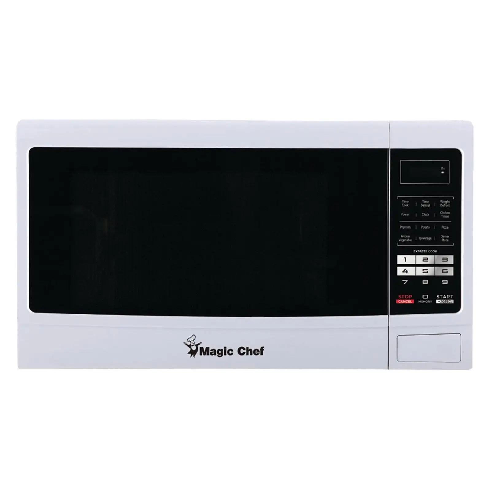 Magic Chef MCM1611W 1100 Watt 1.6 Cubic Feet Digital Countertop Microwave, White