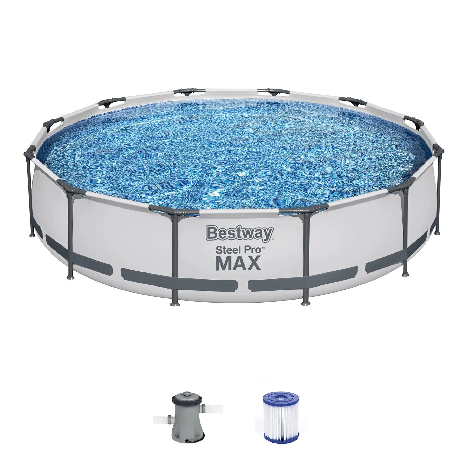 Bestway Steel Pro MAX 12'x30" Round Above Ground Outdoor Swimming Pool with Pump