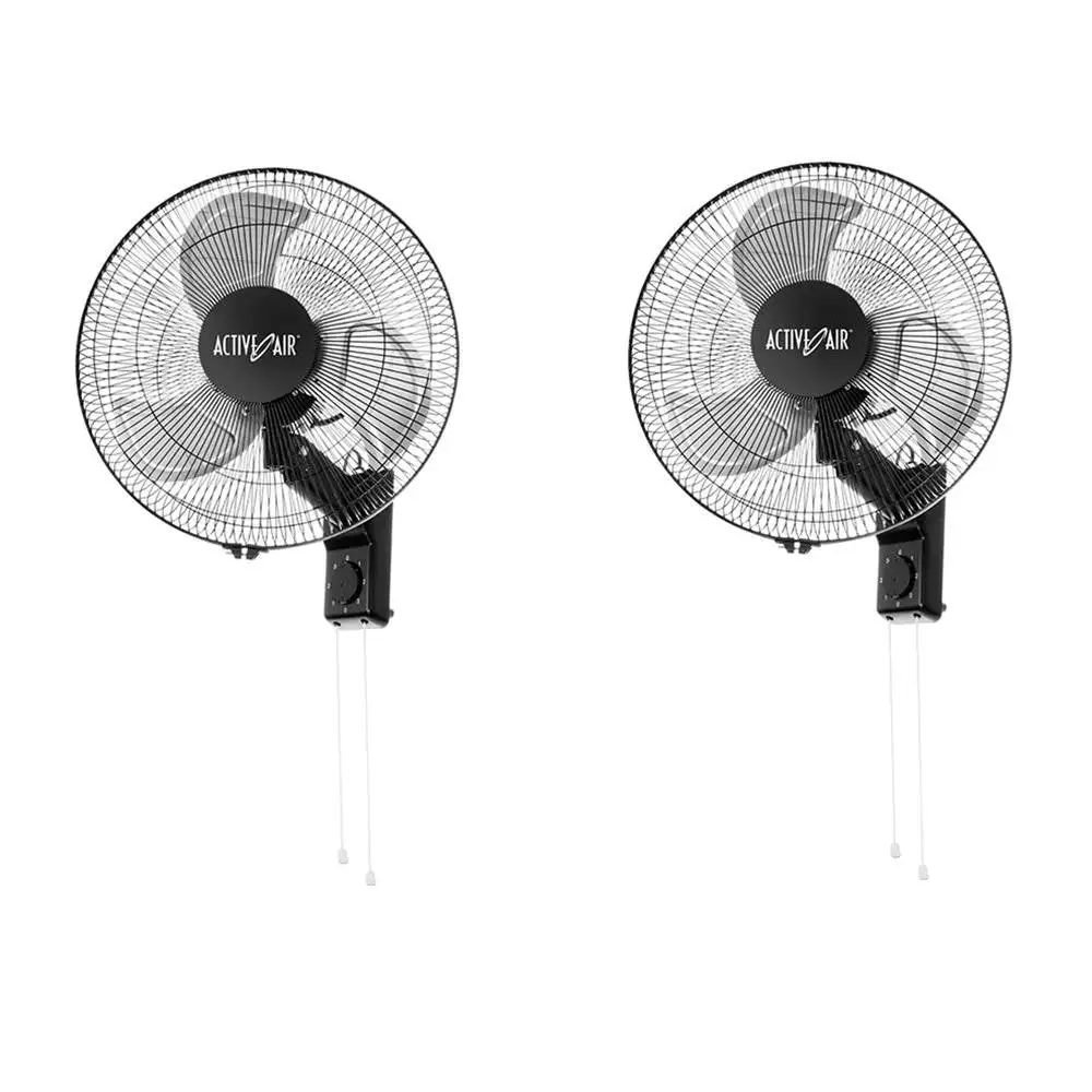 Active Air ACFW16HDB 16 Inch 3-Speed Metal Wall Mountable Oscillating Fan (2)