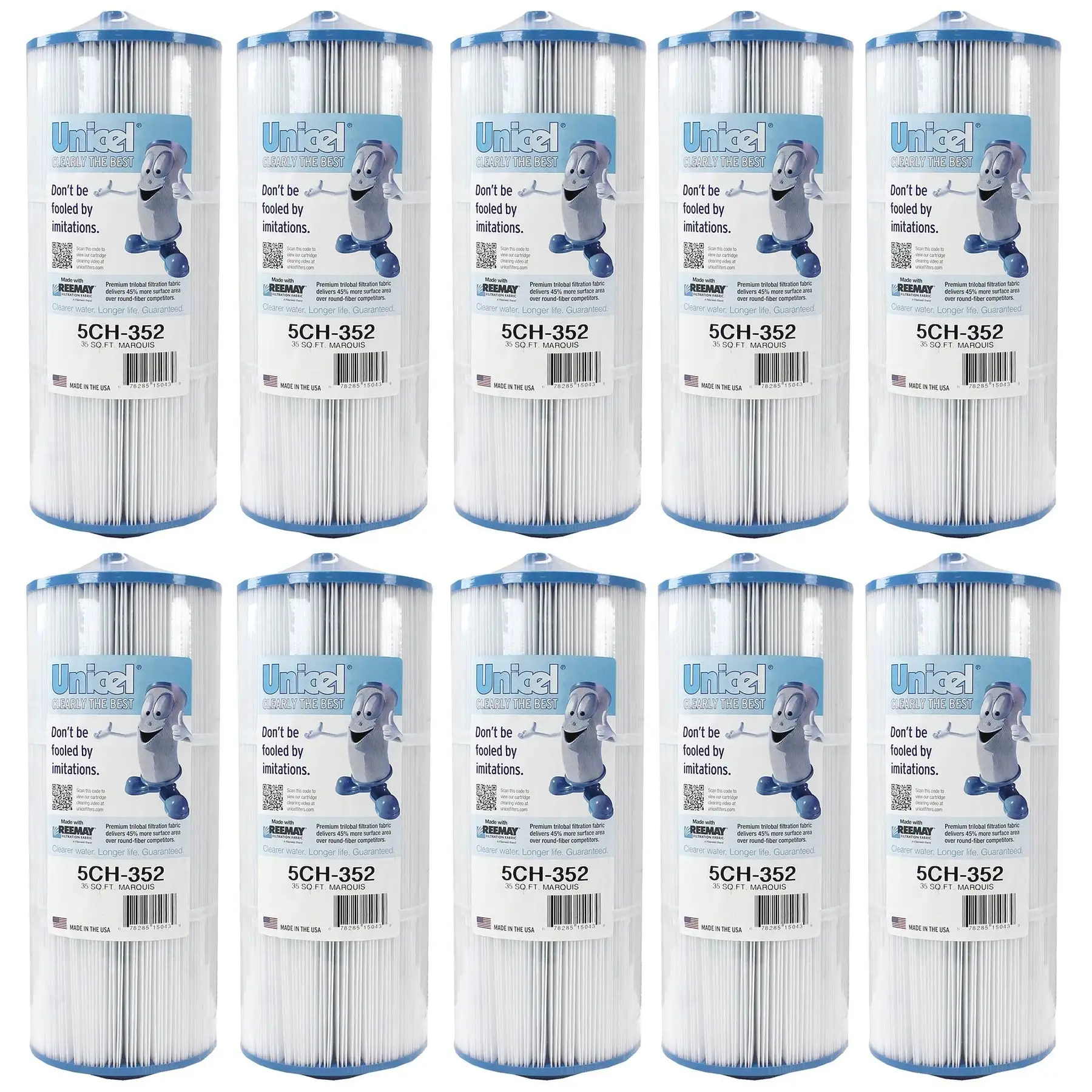 Unicel 5CH-352 Replacement 35 SqFt Filter Cartridge for Spa,151 Pleats (10 Pack)