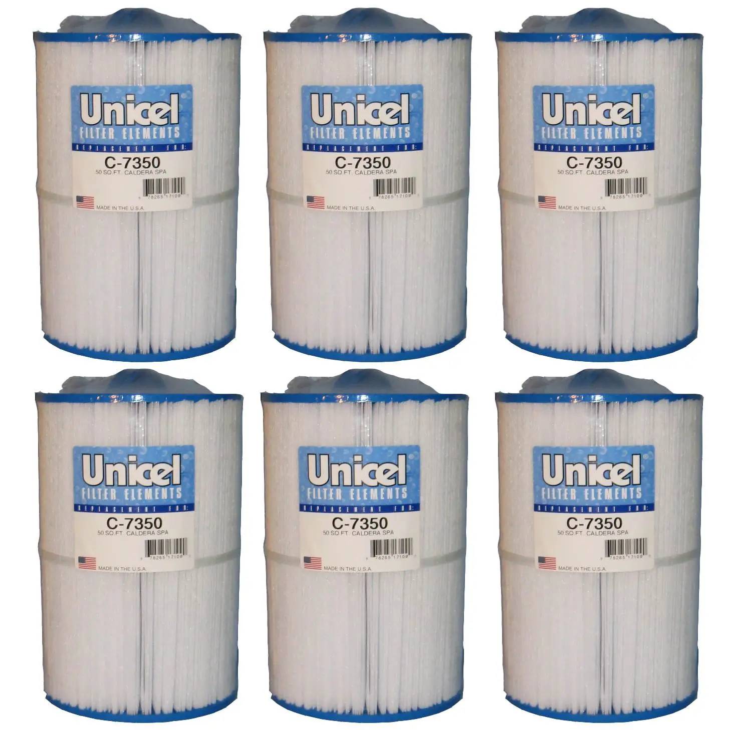 Unicel Replacement Cartridge Filter 50 Ft Caldera Spas New Style C7350 (6 Pack)