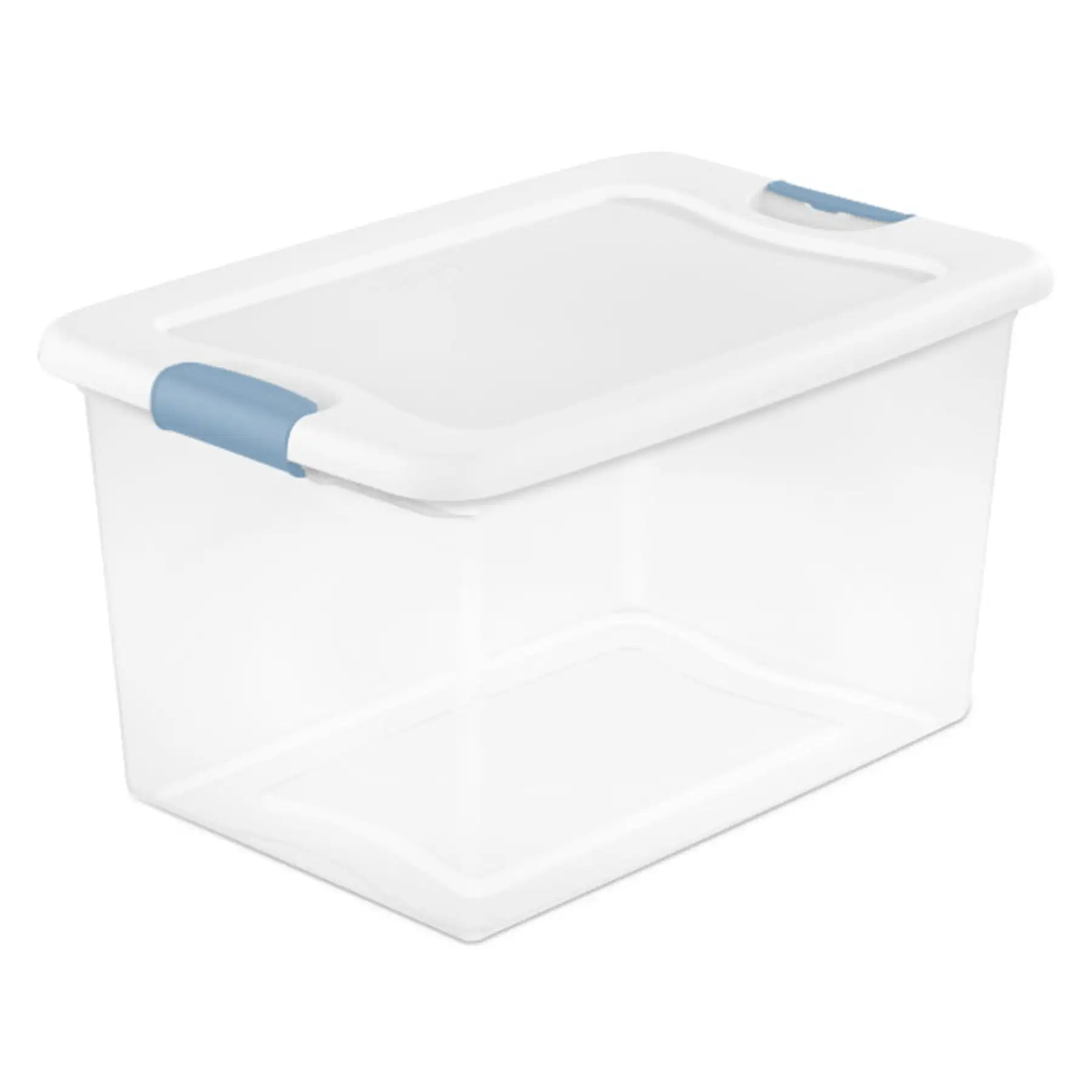 Sterilite 64 Qt Clear Plastic Stackable Storage Bin w/ White Latch Lid, (6 Pack)