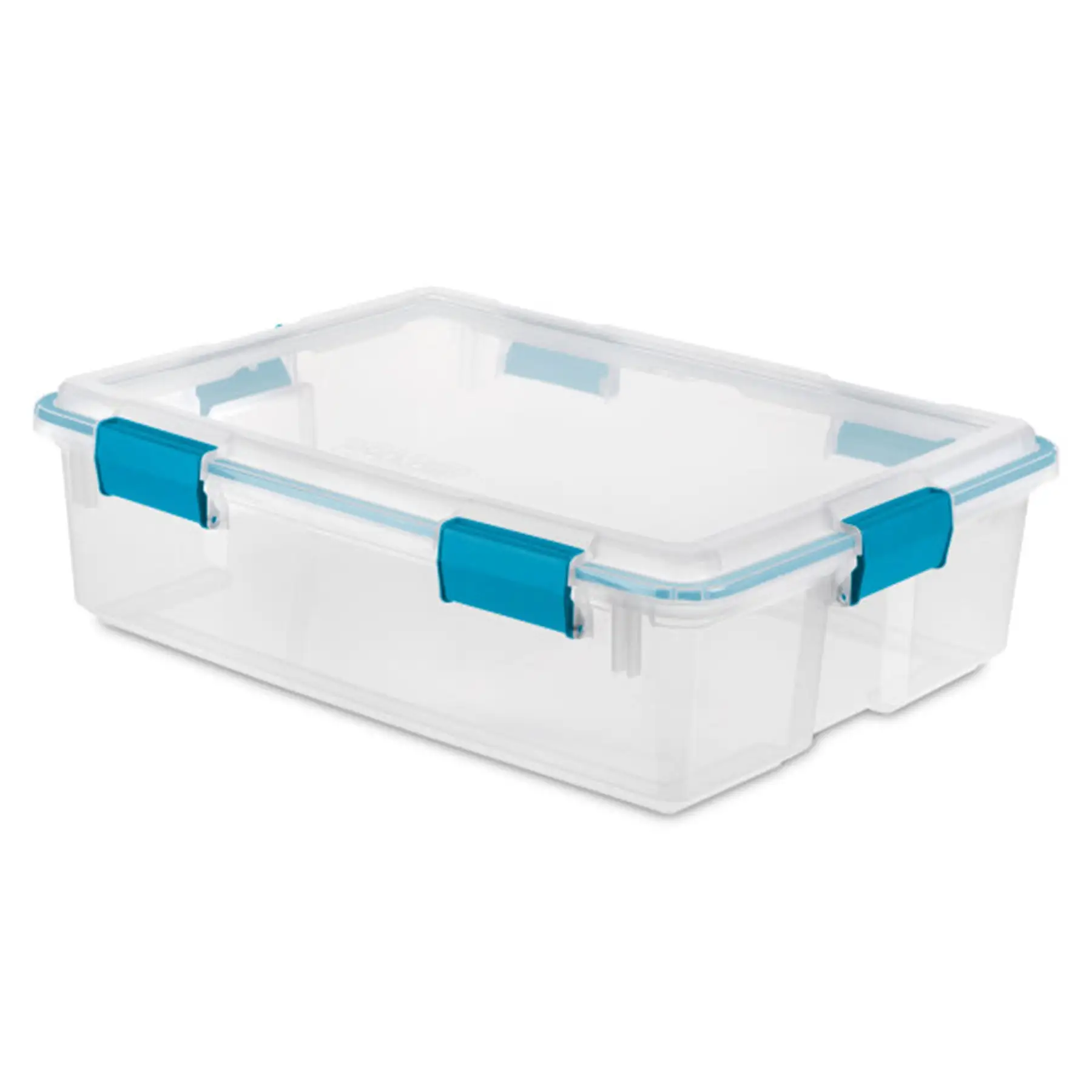 Sterilite 37 Qt Clear Plastic Home Storage Tote Bin with Secure Lids, (4 Pack)