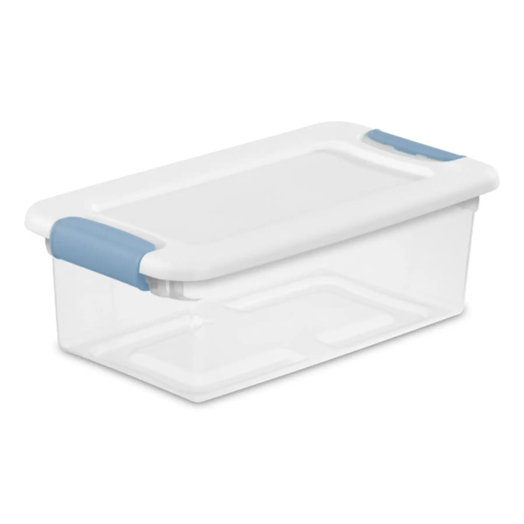 Sterilite 6 Qt. Plastic Stackable Storage Box with Latching Lid, Clear (12 Pack)