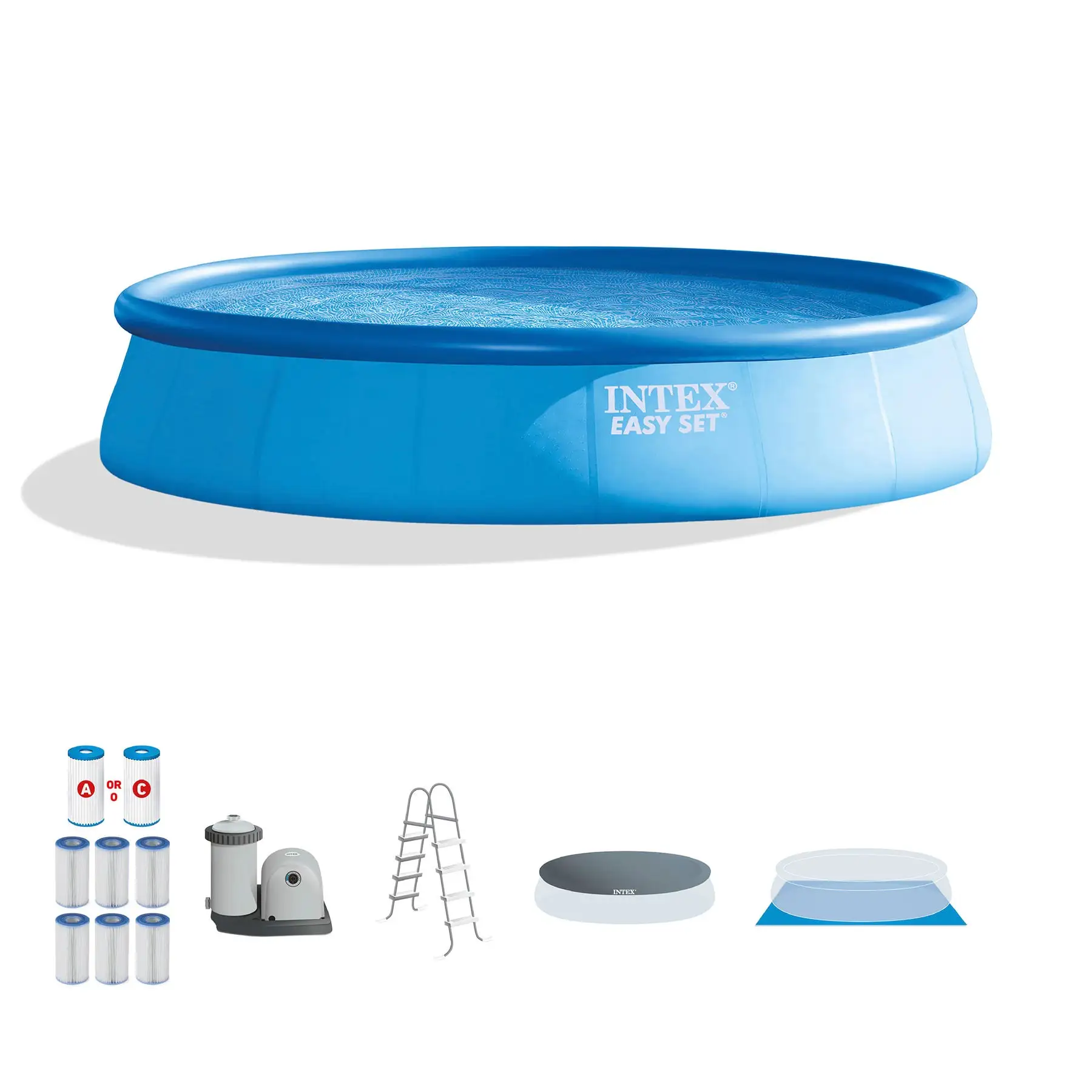 Intex 18' x 48" Inflatable Above Ground Pool Set with Filter Cartridges (6 Pack)