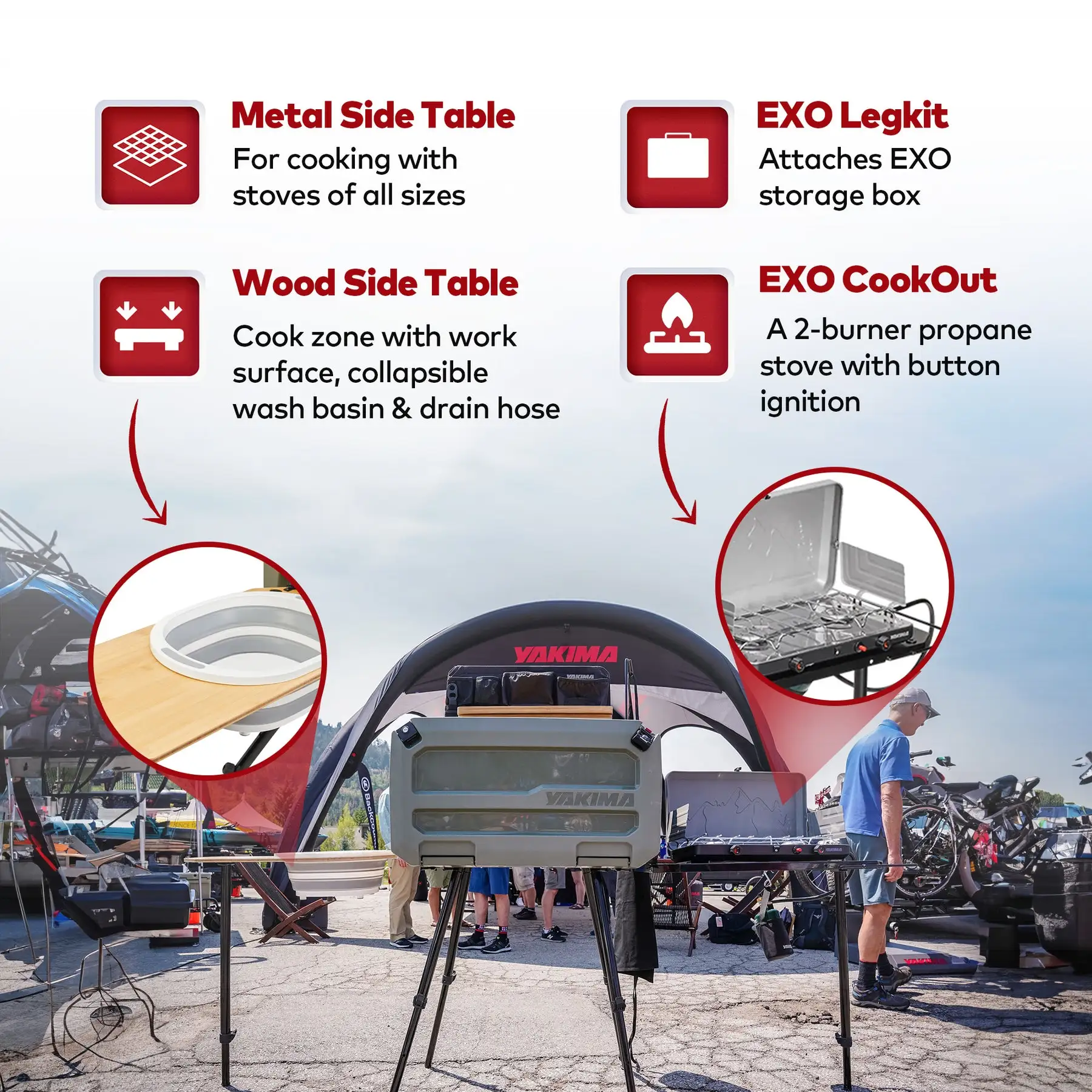 Yakima EXO OpenRange Deluxe Camp Kitchen Cooking Storage System, Gray - Image 2