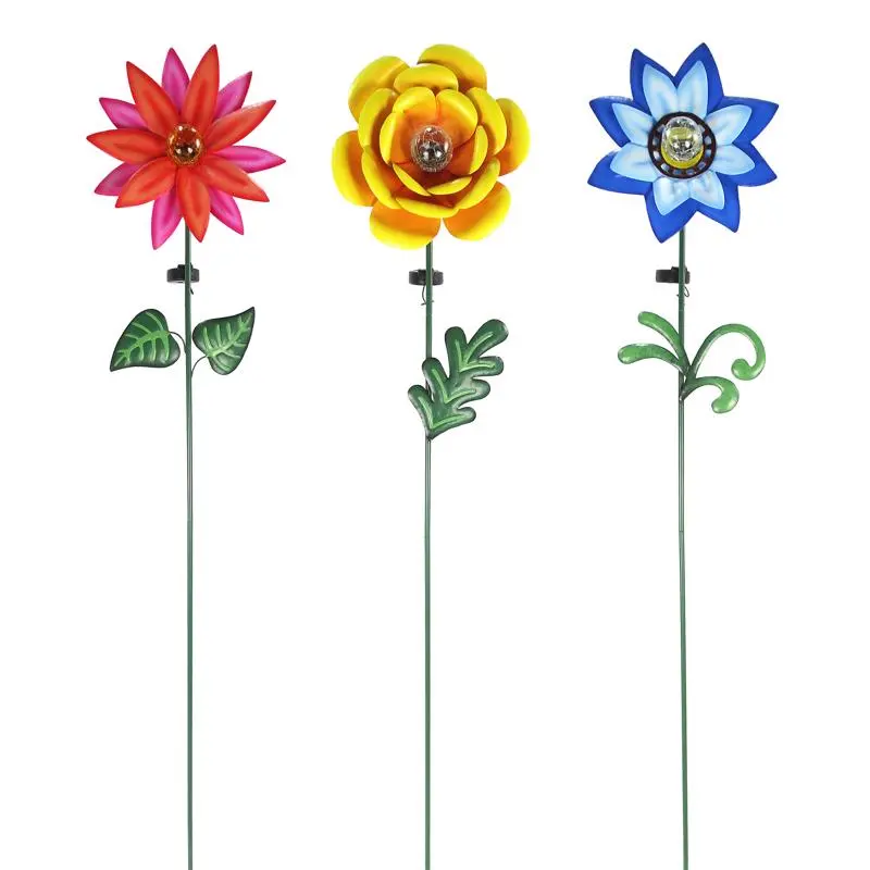 Alpine RGG699A Flower Solar Garden Stake