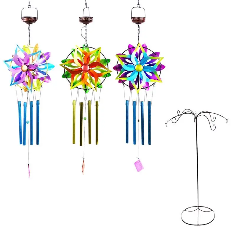 Alpine LJJ1968A Solar Kinetic Spinner Wind Chime